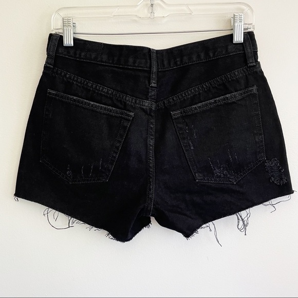 FREE PEOPLE cut off shorts we the free Sofia Denim Button Fly black distressed - Picture 3 of 8